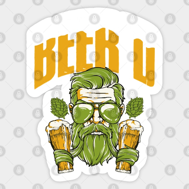 Beer'd Funny Beard Gift Sticker by Dragna99